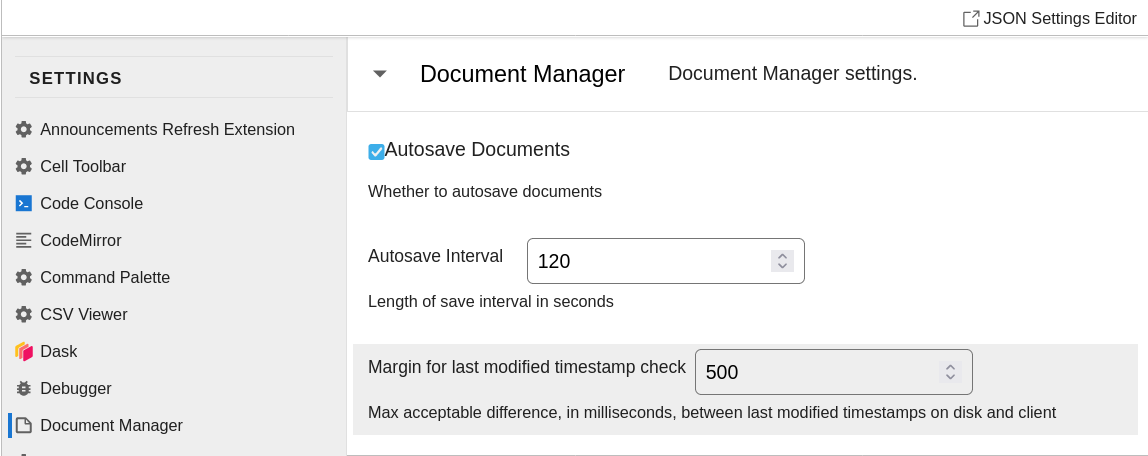 Settings Document Manager